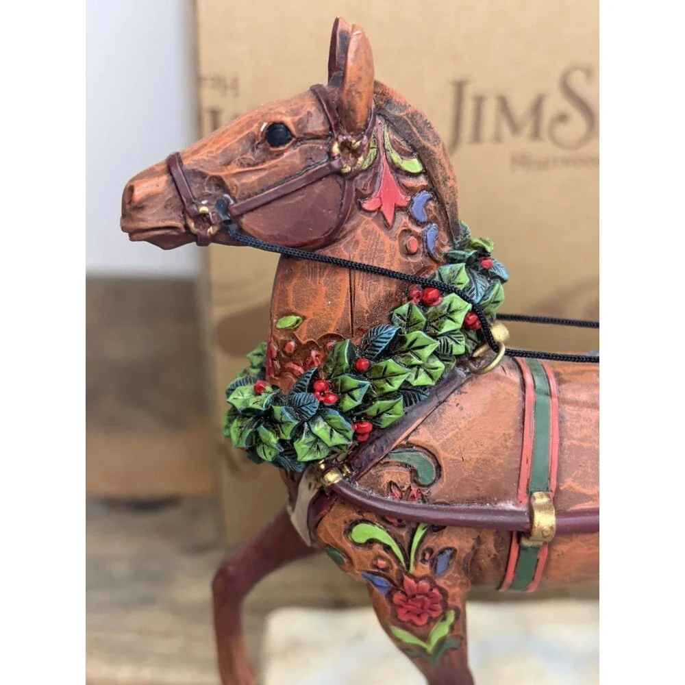2006 Jim Shore Heartwood Creek Dashing Into The Season Couple in Sleigh W/ Horse